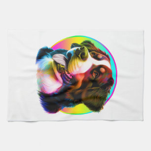 COOLER HUND BUNTER REGENBOGEN GESCHIRRTUCH