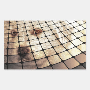 Cooler Hund Digitale Kunst Rechteckiger Aufkleber