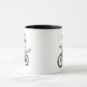 Cooler Hund fährt Fahrrad Becher Tasse (Zentrum)