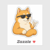 Cooler Hund Finger Guns Meme Aufkleber (Blatt)