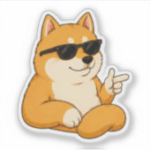 Cooler Hund Finger Guns Meme Aufkleber (Vorderseite)