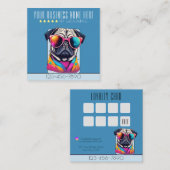 Cooler Hund Grooming stylische Mops Hund Loyalität Quadratische Visitenkarte (Vorne/Hinten)