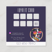 Cooler Hund Grooming Trend und stilvolle Loyalität Quadratische Visitenkarte (Rückseite)