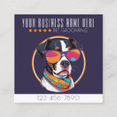 Cooler Hund Grooming Trend und stilvolle Loyalität Quadratische Visitenkarte (Vorderseite)