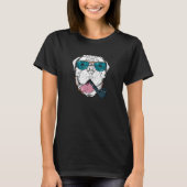 Cooler Hund Hipster Bullmastiff Hund mit Sonnenbri T-Shirt (Vorderseite)