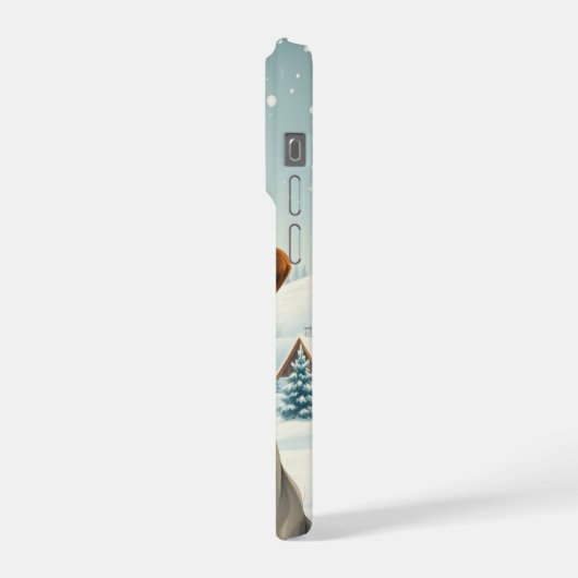 Cooler Hund in Preppy Winterkleid und Hut iPhone Hülle (Linke Seite)