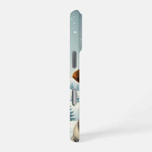 Cooler Hund in Preppy Winterkleid und Hut iPhone Hülle (Rechte Seite)