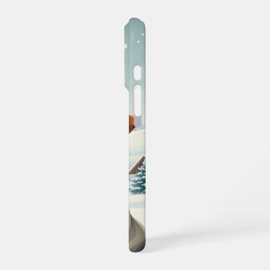 Cooler Hund in Preppy Winterkleid und Hut iPhone Hülle (Linke Seite)