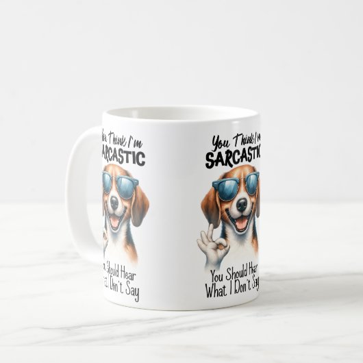 Cooler Hund in Sonnenbrille - Funny OK Gesture Art Kaffeetasse (Vorderseite Links)