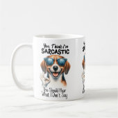Cooler Hund in Sonnenbrille - Funny OK Gesture Art Kaffeetasse (Links)