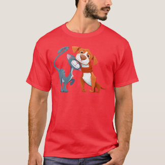 Cooler Hund Katze Bester Freundsee-Shirts Katze Un T-Shirt