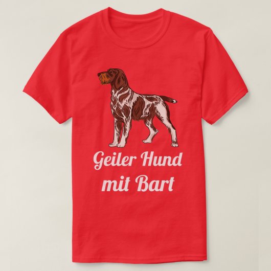 Cooler Hund mit Bart Junting Hunde L T-Shirt (Design vorne)