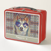 Cooler Hund Mit Monogramm Lunch Box (Vorderseite)