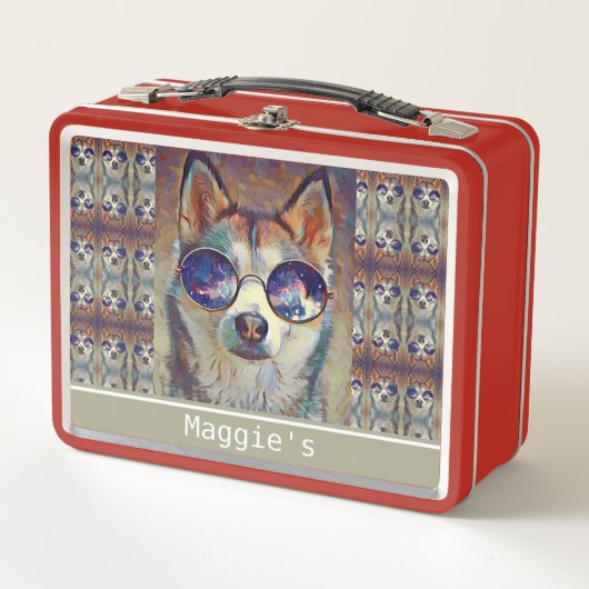 Cooler Hund Mit Monogramm Lunch Box (Vorderseite)