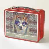 Cooler Hund Mit Monogramm Lunch Box (Rückseite)