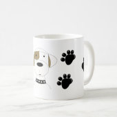 Cooler Hund mit Paw Prints Kaffeetasse (VorderseiteRechts)