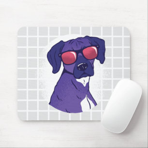 Cooler Hund mit Sonnenbrille Gitter-Mauspad Mousepad