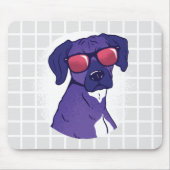 Cooler Hund mit Sonnenbrille Gitter-Mauspad Mousepad (Vorne)