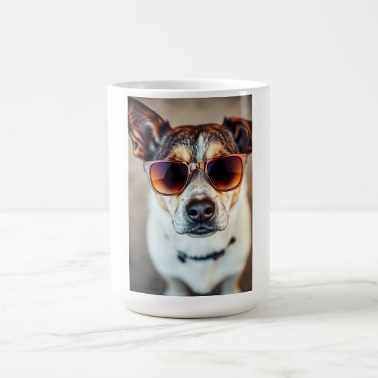 Cooler Hund mit Sonnenbrille Kaffeetasse (Mittel)