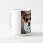 Cooler Hund mit Sonnenbrille Kaffeetasse (Vorderseite Links)