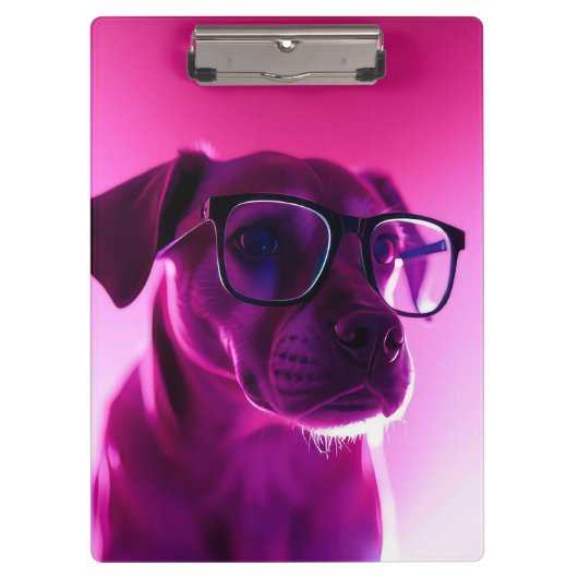 Cooler Hund mit Sonnenbrille Klemmbrett (Vorderseite)