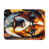 Cooler Hund mit Sonnenbrille Magnet (Horizontal)