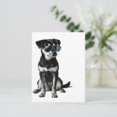 Cooler Hund mit Sonnenbrille Postkarte (Stehend Vorderseite)