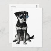 Cooler Hund mit Sonnenbrille Postkarte (Vorne/Hinten)