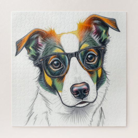 Cooler Hund mit Sonnenbrille Puzzle (Vertikal)