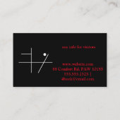 cooler Hund Red auf Black Business Card Visitenkarte (Rückseite)