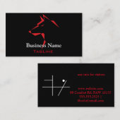 cooler Hund Red auf Black Business Card Visitenkarte (Vorne/Hinten)