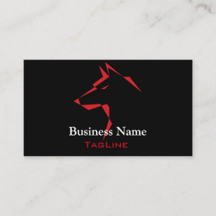 cooler Hund Red auf Black Business Card Visitenkarte