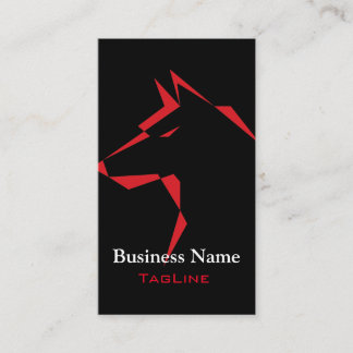 cooler Hund Red auf Black Business Card Visitenkarte