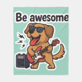 Cooler Hund Rocking Gitarre Sticker | Phantastisch Fleecedecke (Vorderseite)