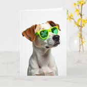 Cooler Hund Shamrock Karte (Gelbe Blume)