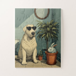 Cooler Hund und Sonnenfreunde Jigsaw Puzzle
