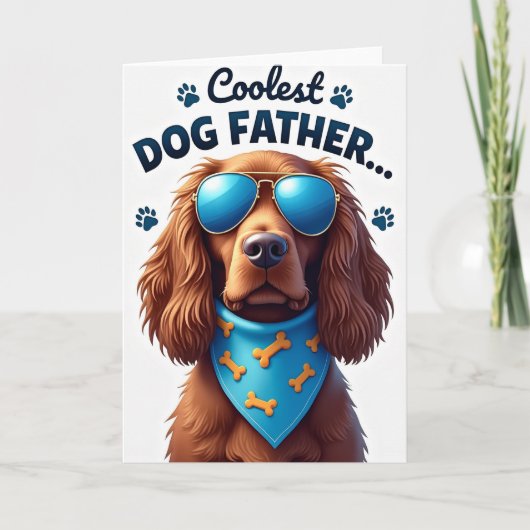 Cooler Hund Vater Orange Knochen Karte (Vorderseite)