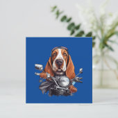 Cooler Hundbiker, niedlicher Hundeschlittenfahrer Einladung (Stehend Vorderseite)