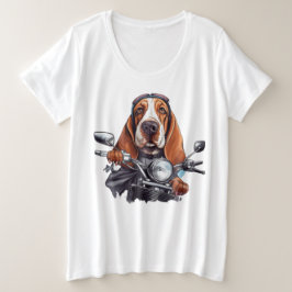 Cooler Hundbiker, niedlicher Hundeschlittenfahrer Große Größe T-Shirt