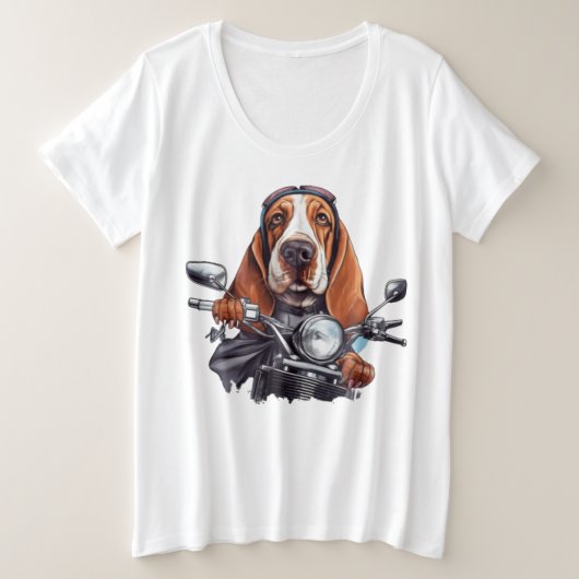 Cooler Hundbiker, niedlicher Hundeschlittenfahrer Große Größe T-Shirt (Design vorne)