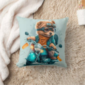 Cooler Hundbiker niedlicher Hundeschlittenfahrer Kissen (Decke)