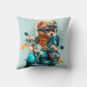 Cooler Hundbiker niedlicher Hundeschlittenfahrer Kissen (Rückseite)