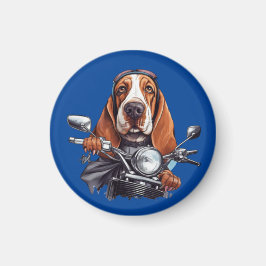 Cooler Hundbiker, niedlicher Hundeschlittenfahrer Magnet