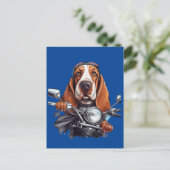 Cooler Hundbiker, niedlicher Hundeschlittenfahrer Postkarte (Stehend Vorderseite)
