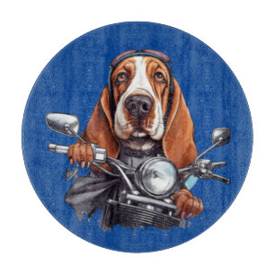 Cooler Hundbiker, niedlicher Hundeschlittenfahrer Schneidebrett