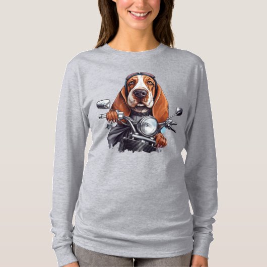 Cooler Hundbiker, niedlicher Hundeschlittenfahrer T-Shirt (Vorderseite)