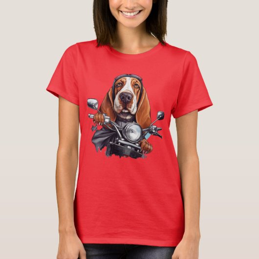 Cooler Hundbiker, niedlicher Hundeschlittenfahrer T-Shirt (Vorderseite)