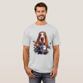 Cooler Hundbiker, niedlicher Hundeschlittenfahrer T-Shirt (Vorne ganz)