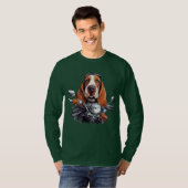Cooler Hundbiker, niedlicher Hundeschlittenfahrer T-Shirt (Vorne ganz)