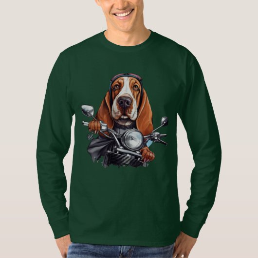 Cooler Hundbiker, niedlicher Hundeschlittenfahrer T-Shirt (Vorderseite)